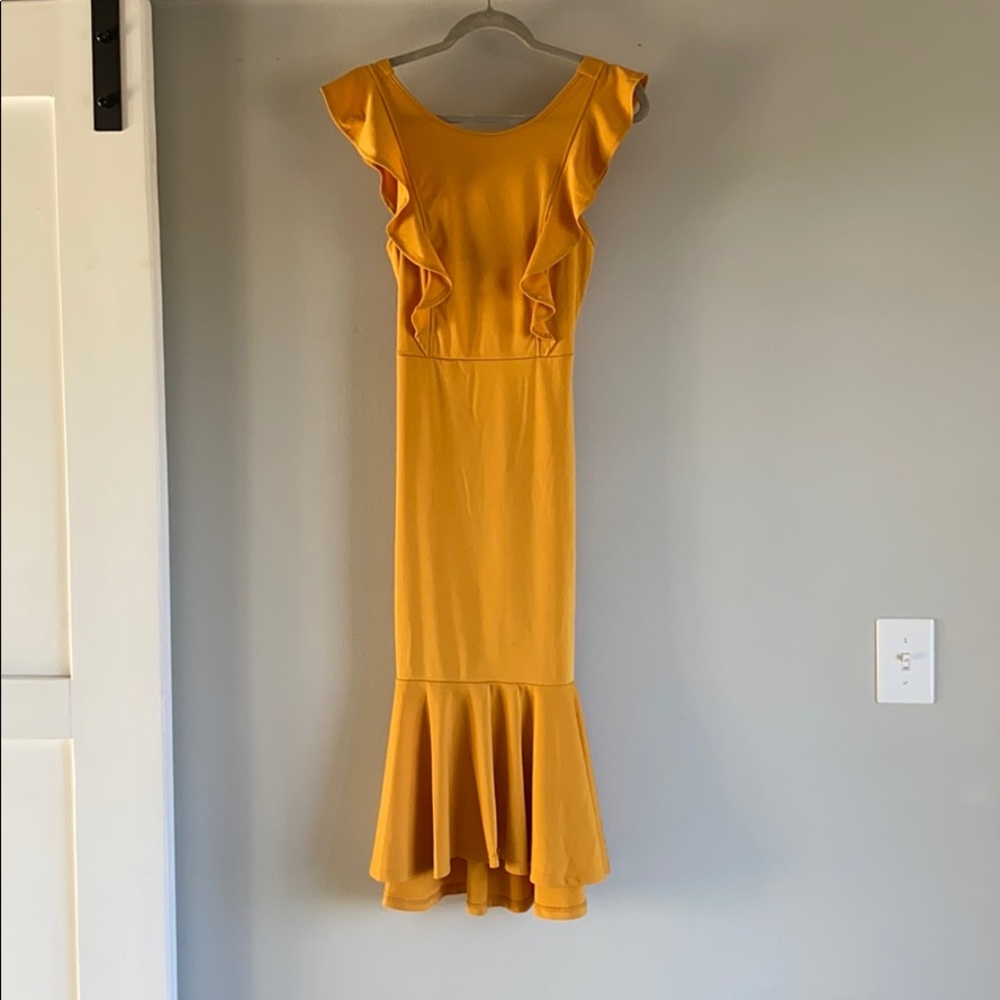Fitted open back cocktail dress